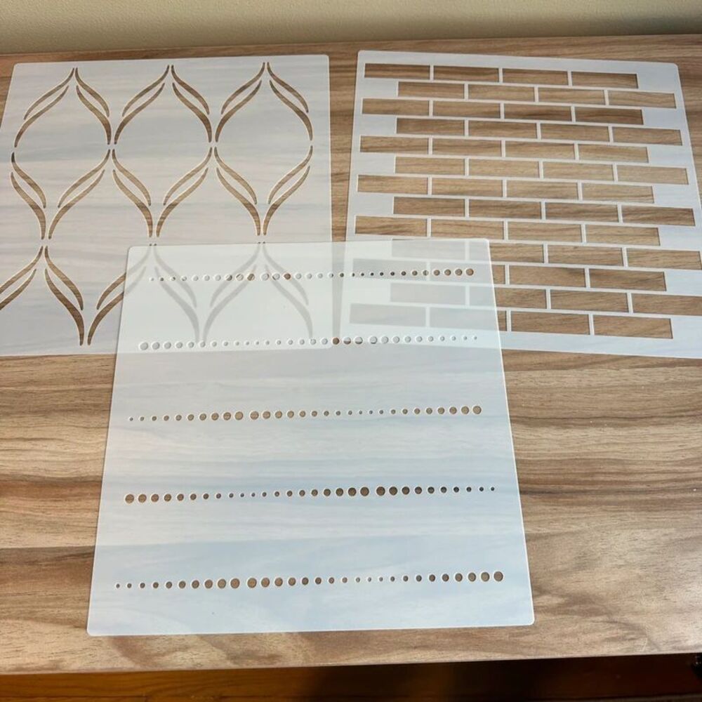8 Pc 12x12 Geometric Stencils Reusable PET Wall Floor Tile Furniture Boho DIY